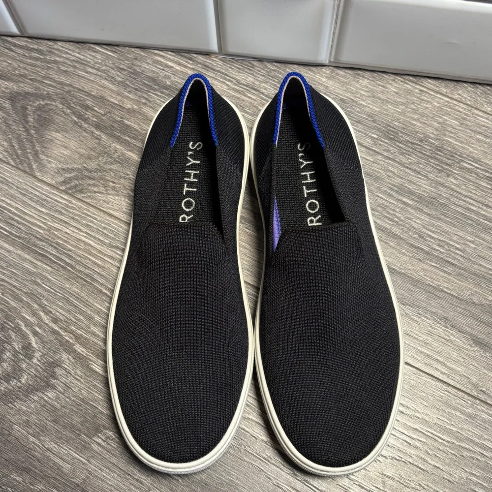 Rothy's‎ The Original Slip On Black Knit Sneakers Women's Size 5.5